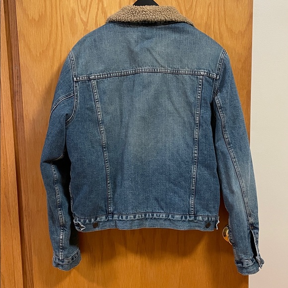 Vintage Abercrombie & Fitch Men’s Sherpa Lined Trucker Denim Jean Jacket Large - Picture 2 of 10